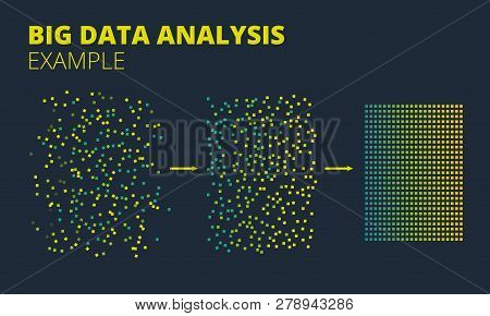 Vector Big Data Machine Learning Algorithms. Analysis Of Information Minimalistic Infographics Desig