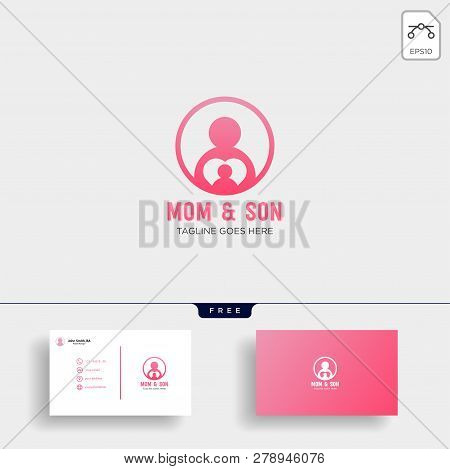 Momy And Child, Children Care Logo Template Vector Isolated