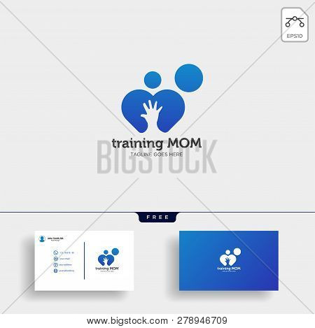 Momy And Child, Children Care Logo Template Vector Isolated