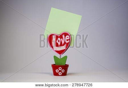 Red Wooden Heart With The Inscription 
