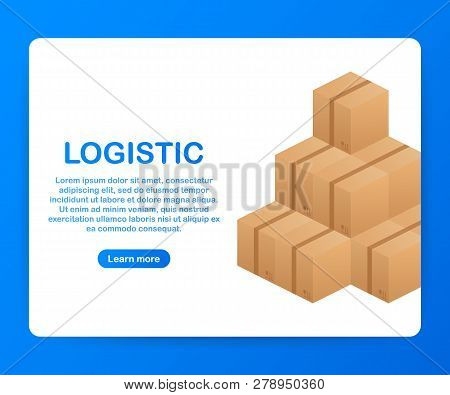 Isometric Logistics And Delivery Infographics. Delivery Home And Office. City Logistics. Vector Stoc