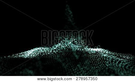 Big Data Visualization 3D. Digital Background. Data Threads Plot. Big Data.  Abstract 3D Big Data Vi