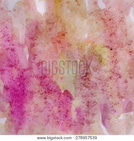 Abstract Pink Watercolor On White Background. Abstract Vector Hand-drawn Watercolor. Colourful Backg