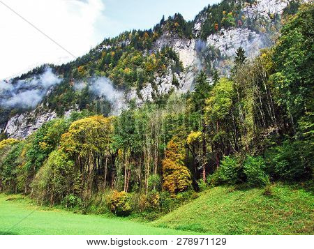 Rocky Peak Sulzberg In The Glarus Alps Mountain Range And Above Lake Klontalersee - Canton Of Glarus