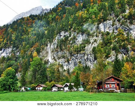 Rocky Peak Sulzberg In The Glarus Alps Mountain Range And Above Lake Klontalersee - Canton Of Glarus