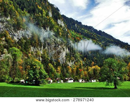 Rocky Peak Sulzberg In The Glarus Alps Mountain Range And Above Lake Klontalersee - Canton Of Glarus