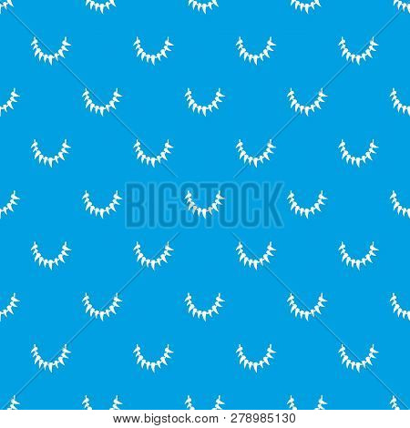 Tooth Necklace Pattern Vector Seamless Blue Repeat For Any Use