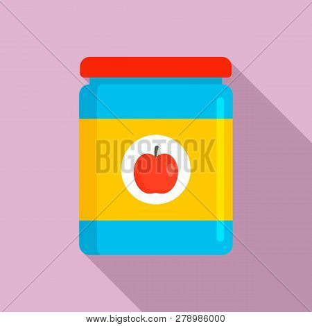 Apple Toy Jar Icon. Flat Illustration Of Apple Toy Jar Vector Icon For Web Design