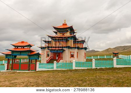 Novoselenginsk, Buryatia, Russia - September 07, 2018: Palace Of The Goddess White Tara. Included In