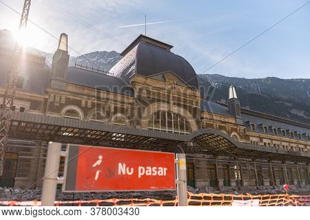 Canfranc, Spain - May 1, 2019 : Watch In The Abandoned Railway Station Of Canfranc Huesca Spain
