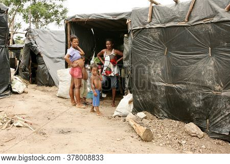 Eunapolis, Bahia / Brazil - October 22, 2009: Camp Of The Landless Movement - Mst - Is Seen On The B