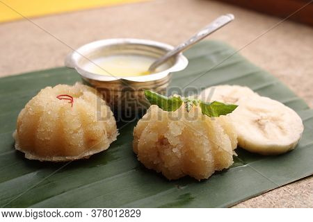 Suji ka halwa is indian dish, served as dessert or as offering to gods. Its tastes sweet and delicio