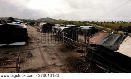 Eunapolis, Bahia / Brazil - November 24, 2010: Member Of The Landless Movement - Mst - Are Seen At F