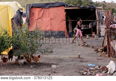 Eunapolis, Bahia / Brazil - November 24, 2010: Member Of The Landless Movement - Mst - Are Seen At F
