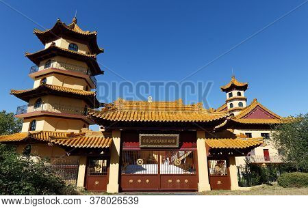 Evry, France-july 21, 2020 : Khanh Anh Is The Biggest Buddhist Pagoda In Europe. It's Located In Evr