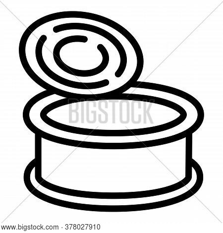 Cat Tin Can Icon. Outline Cat Tin Can Vector Icon For Web Design Isolated On White Background