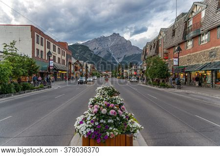 Banff, Alberta / Canada - 06/19/2015 Banff Is A Gateway To Sulpher Mountain And A Must See For Touri