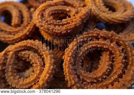 A Closeup View Of Indian Homemade Round Snacks Group