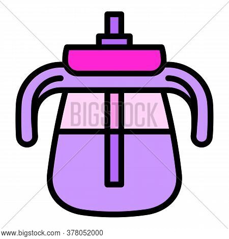 Baby Sippy Cup Icon. Outline Baby Sippy Cup Vector Icon For Web Design Isolated On White Background
