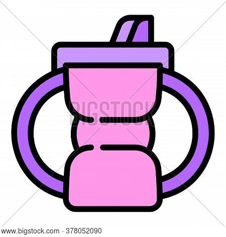 Water Sippy Cup Icon. Outline Water Sippy Cup Vector Icon For Web Design Isolated On White Backgroun