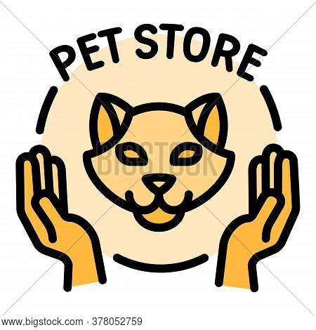 Modern Pet Store Logo. Outline Modern Pet Store Vector Logo For Web Design Isolated On White Backgro