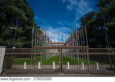 The United Nations In Geneva - City Of Geneva, Switzerland - July 9, 2020