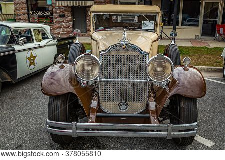 Jesup, Ga - March 17, 2018: Close Up View Of A 1930 Packard Eight Series 734 At The Jesup 2018 St. P