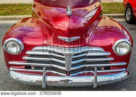 Jesup, Ga - March 17, 2018: Close Up View Of A 1948 Chevrolet Stylemaster Town Sedan At The Jesup 20