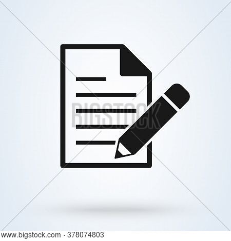 Writing Notebook. Vector Simple Modern Icon Design Illustration.