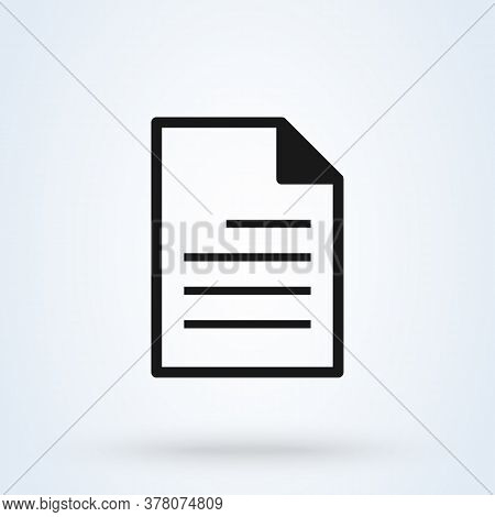 Office Document. Vector Simple Modern Icon Design Illustration.