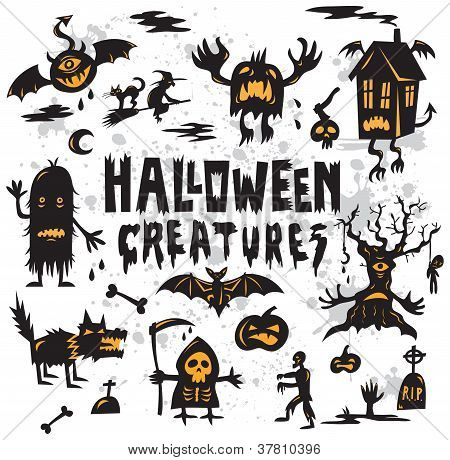 Sada Halloween stvoření