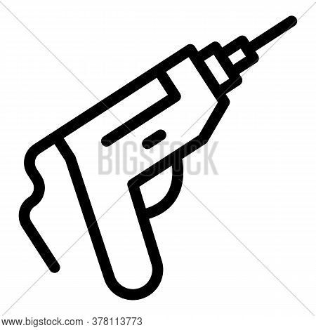 Electric Work Drill Icon. Outline Electric Work Drill Vector Icon For Web Design Isolated On White B