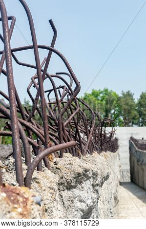 Belzec, Poland - June 12, 2020: Detail Of Memorial At Belzec Extermination Camp Memorial.