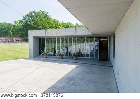 Belzec, Poland - June 12, 2020: Entrance To Museum At Memorial Site Of Former Nazi German Exterminat
