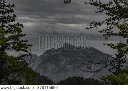View On Drau River Valley From Path To Mittagskogel Hill In Cloudy Summer Day
