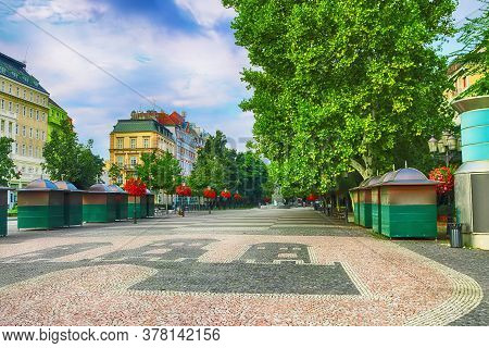 Hviezdoslav Square In The Old Town, Between The New Bridge And The Slovak National Theater In Bratis