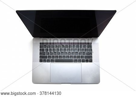 Belgrade, Serbia - July 18, 2020: Macbook Pro Computer Isolated On White. The Macbook Is A Brand Of 