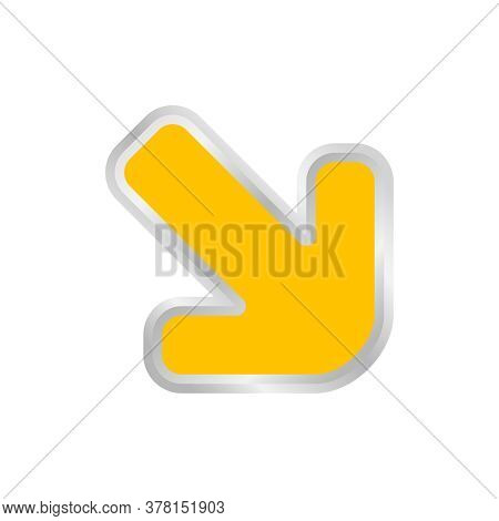 Yellow Arrow Pointing Right Down, Clip Art Yellow Arrow Icon Pointing For Right Down, Arrow Symbol I