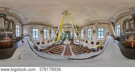 Geraneny, Belarus - July 2020: Full Spherical Seamless Hdri Panorama 360 Degrees Angle Inside Interi