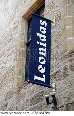 Bordeaux , Aquitaine / France - 07 22 2020 : Leonidas Logo Sign Of Belgian Chocolates Shop Brand Sto