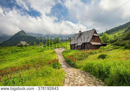 Wooden Huts In Gasienicowa Valley (dolina Gasienicowa), Tatra Mountains, Poland