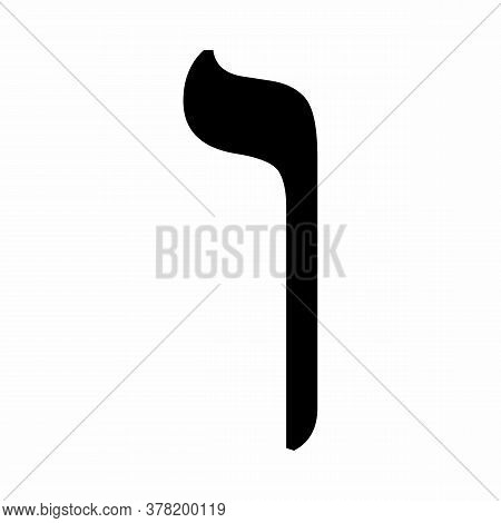 Vav Hebrew Letter Icon On White Background