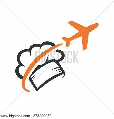 Food Blogging Vlogging Traveling Logo Design Vector Stock Illustration