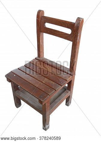 A Wooden Chair Outside In The Park