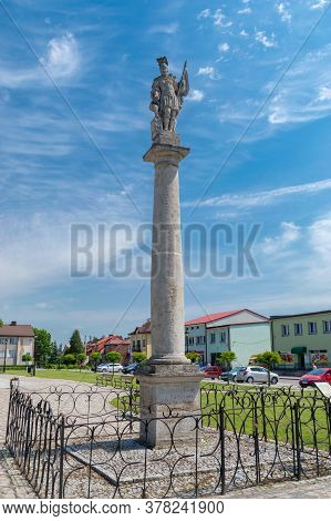 Narol, Poland - June 12, 2020: The Figure Of St. Florian From 1800.