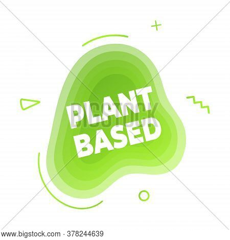 Plant Based Vegan Diet Icon Sign With Modern Liquid Abstract Elements Graphic Gradient Flat Style De