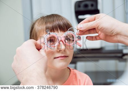Trial Frame. Glasses Prescription For A Child. Childs Hypermetropy.
