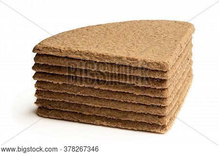 Coarse  Milled Wholegrain Oatcakes Isolated On White
