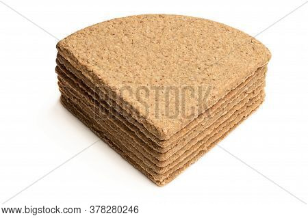 Coarse  Milled Wholegrain Oatcakes Isolated On White