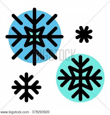 Ski Resort Snowflakes Icon. Outline Ski Resort Snowflakes Vector Icon For Web Design Isolated On Whi